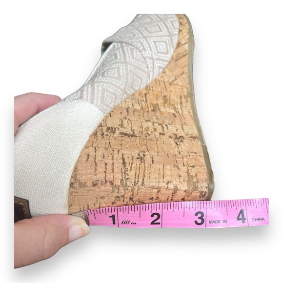 Toms Stella Open Toe Wedges in Natural Yarn Dye Diamond Pattern - Picture 10 of 12